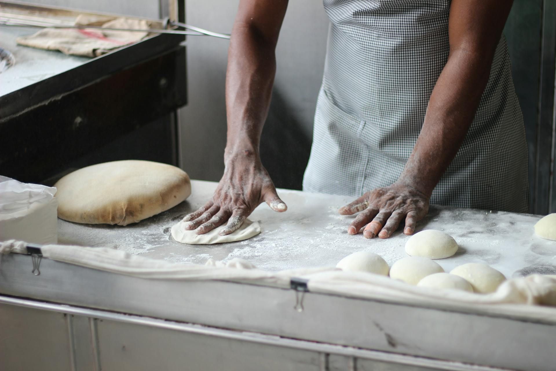 chef making dough